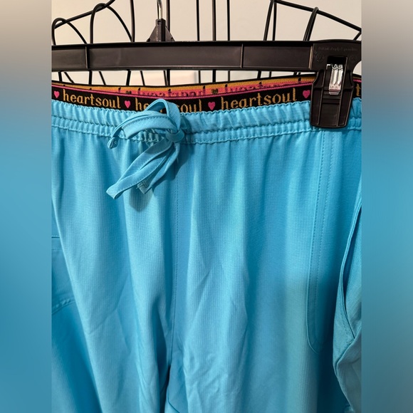 HeartSoul Heart Breaker Women’s scrub bottoms Turquoise Blue 2X 2XL Tall pants - Picture 2 of 12